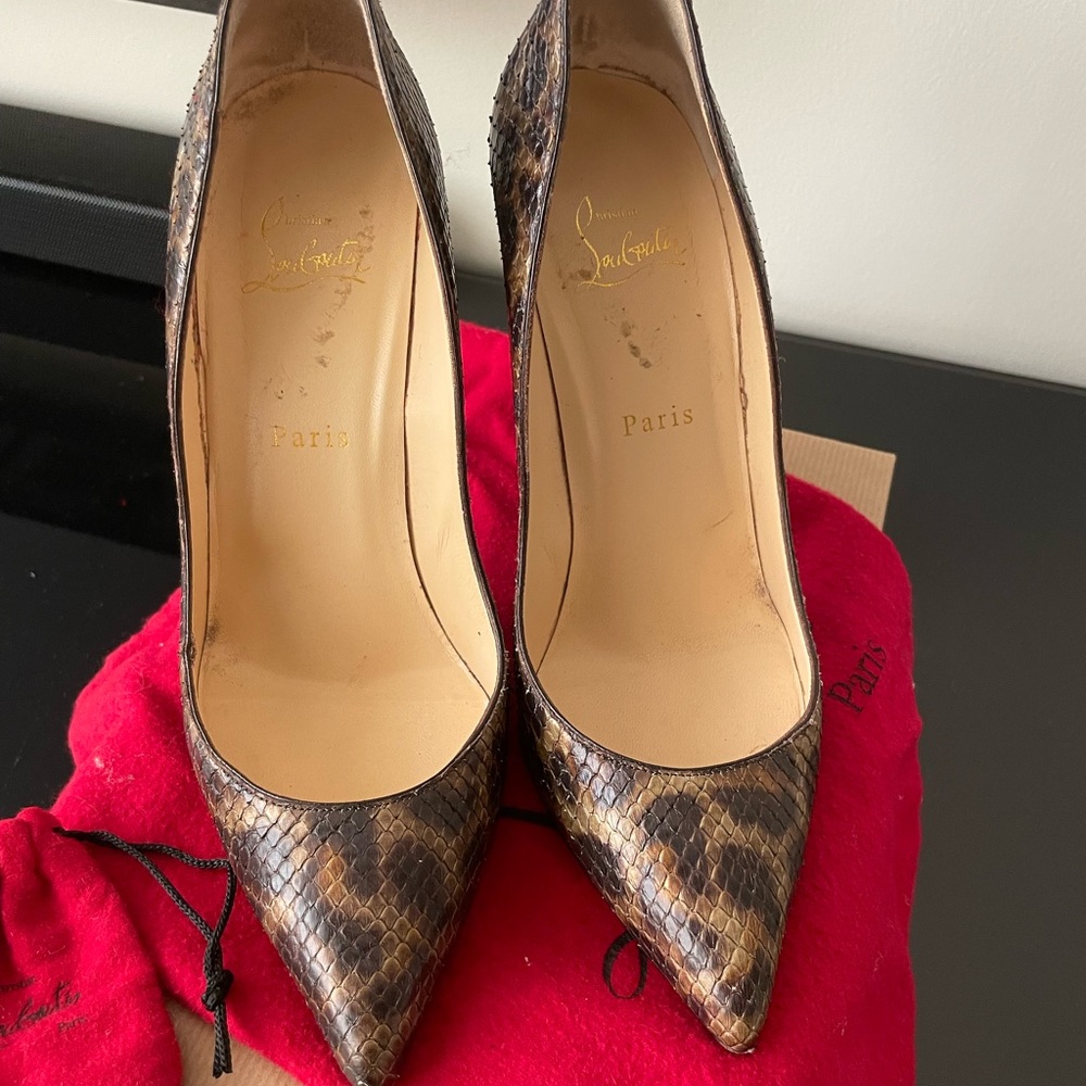 Christian Louboutin Pigalle Follies Python Leopar… - image 2